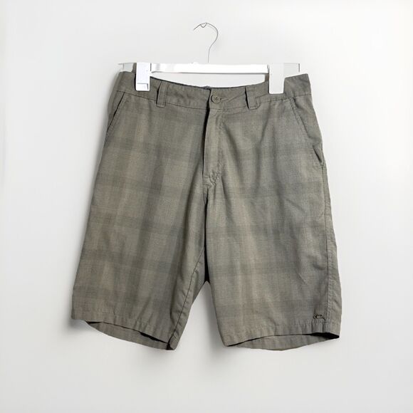 O'Neill Other - O'neill Plaid Shorts Chinos Casual Flat Front Knaki Tan Mens Size 30